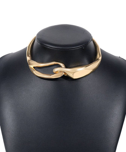 European And American Exaggeration Gold Metal Stereoscopic Choker YI002