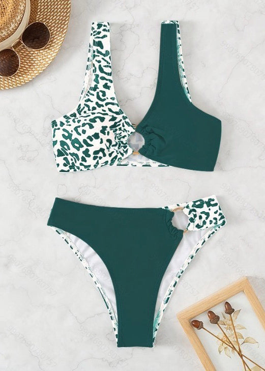 Ensemble de maillots de bain de vacances vert noirâtre à la mode et sexy GF032