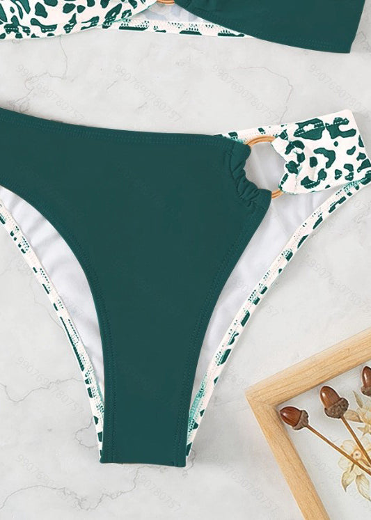 Ensemble de maillots de bain de vacances vert noirâtre à la mode et sexy GF032