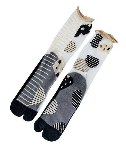 Chaussettes mi-longues japonaises à bout fendu en maille transparente pour l'été KJ053