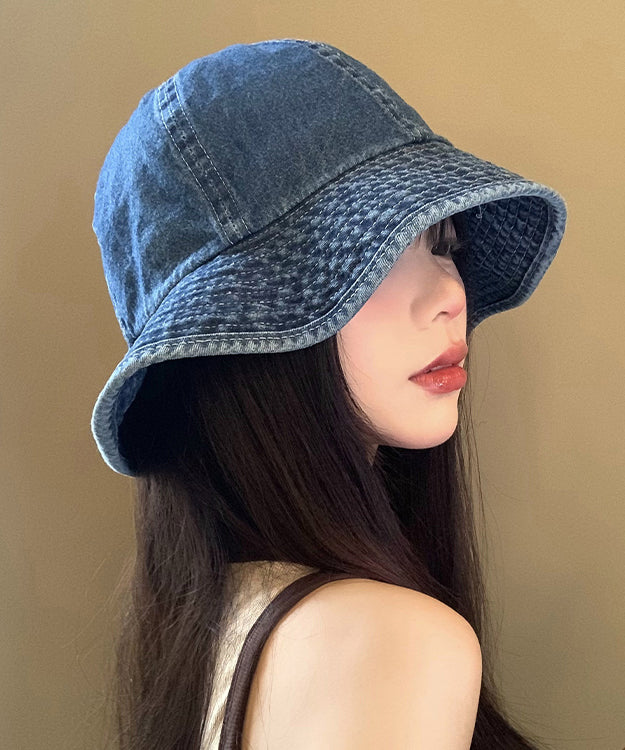 Japanese Style Versatile Deep Blue Denim Bucket Hat WI020