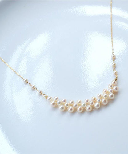 Modern Gold Copper Alloy Pearl Princess Necklace YI033