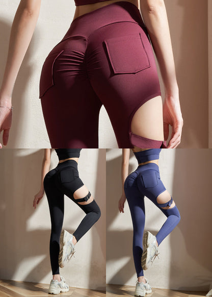 Modern Mulberry Hollow Out Dri Fit Leggings TD004