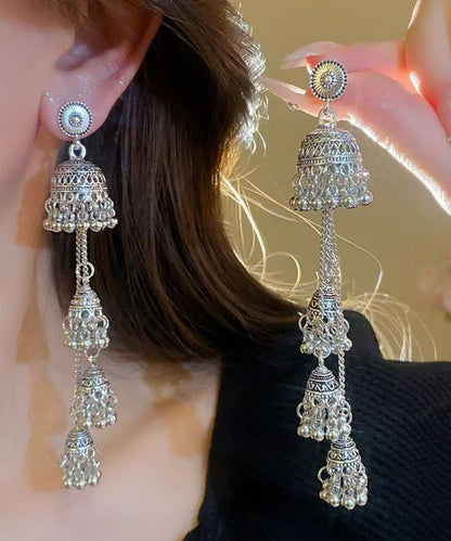 Retro Gold Metal Alloy Tassel Drop Earrings QJ022