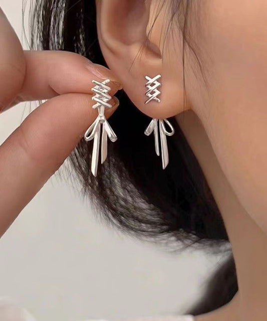 Boucles d'oreilles à tige simples en argent sterling et soie GH1054