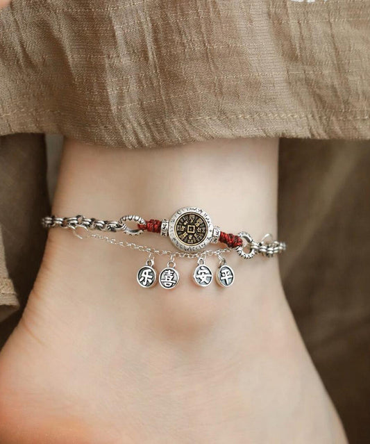 Vintage Silk Sterling Silver Tassel Anklets QJ023