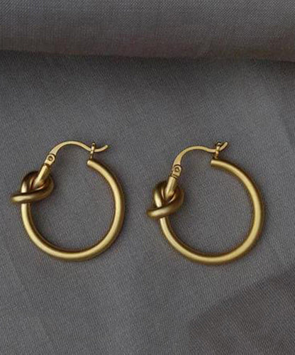 Vogue Gold Sterling Silver Overgild Dull Polish Circle Hoop Earrings QQ027