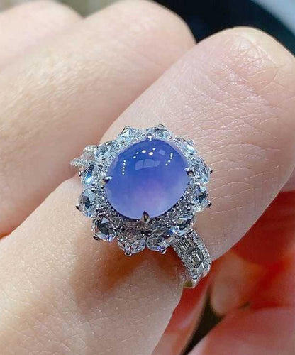 Vogue Purple Alloy Zircon Gem Stone Rings AC1074