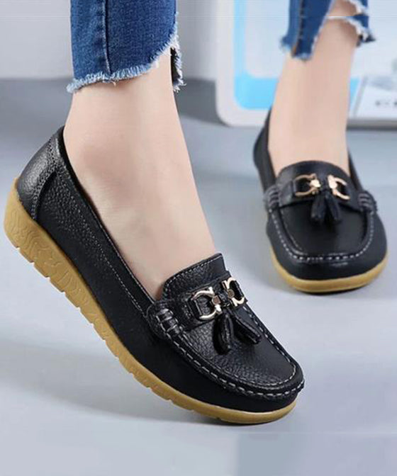 Weiße Casual Splicing Bequeme Loafer Schuhe UU006