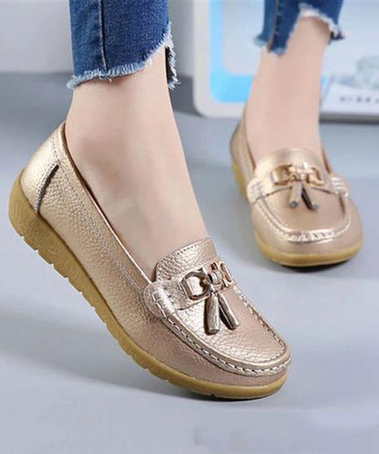 Weiße Casual Splicing Bequeme Loafer Schuhe UU006