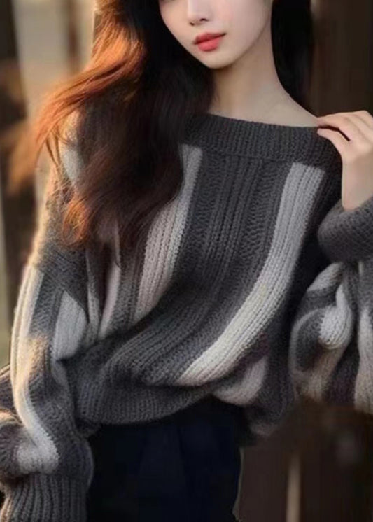 Women Grey Original Design Cozy Knit Sweater Winter WX005