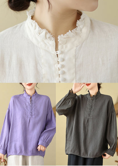 Women Lavender Oversized Cotton Top Spring TM016