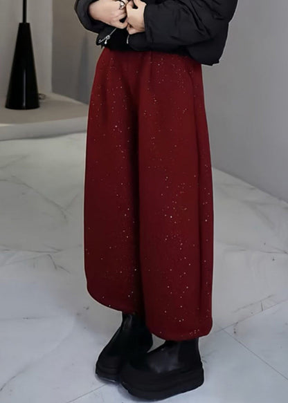 Women Mulberry Sequins Woolen Pants Spring YO009