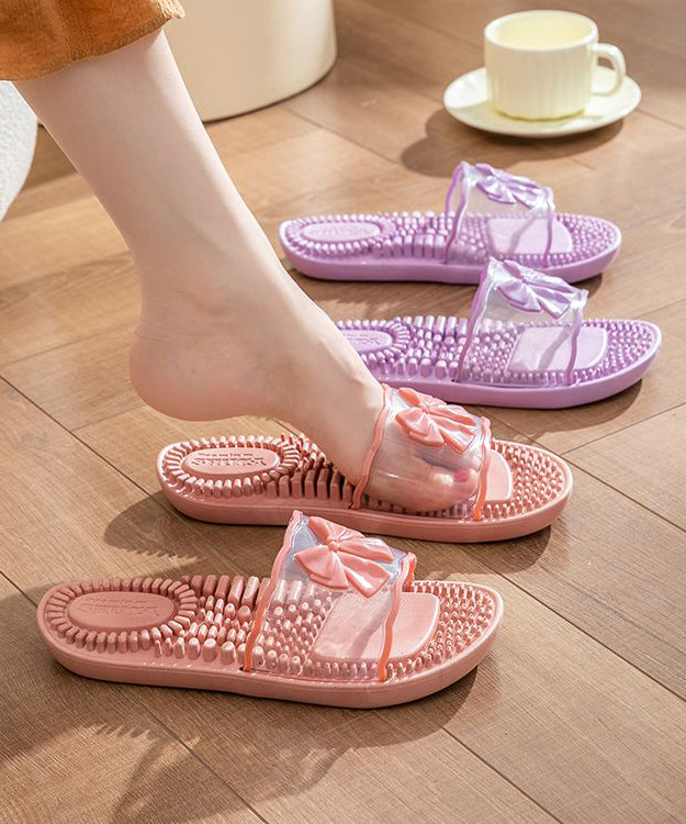 Chaussons confortables roses à bout ouvert pour femmes AA022