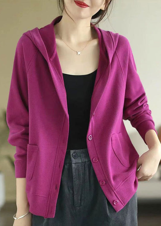 Women Rose Hooded Cotton Coats Spring TJ018