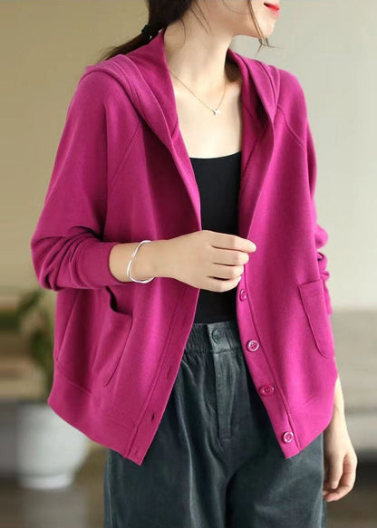 Women Rose Hooded Cotton Coats Spring TJ018