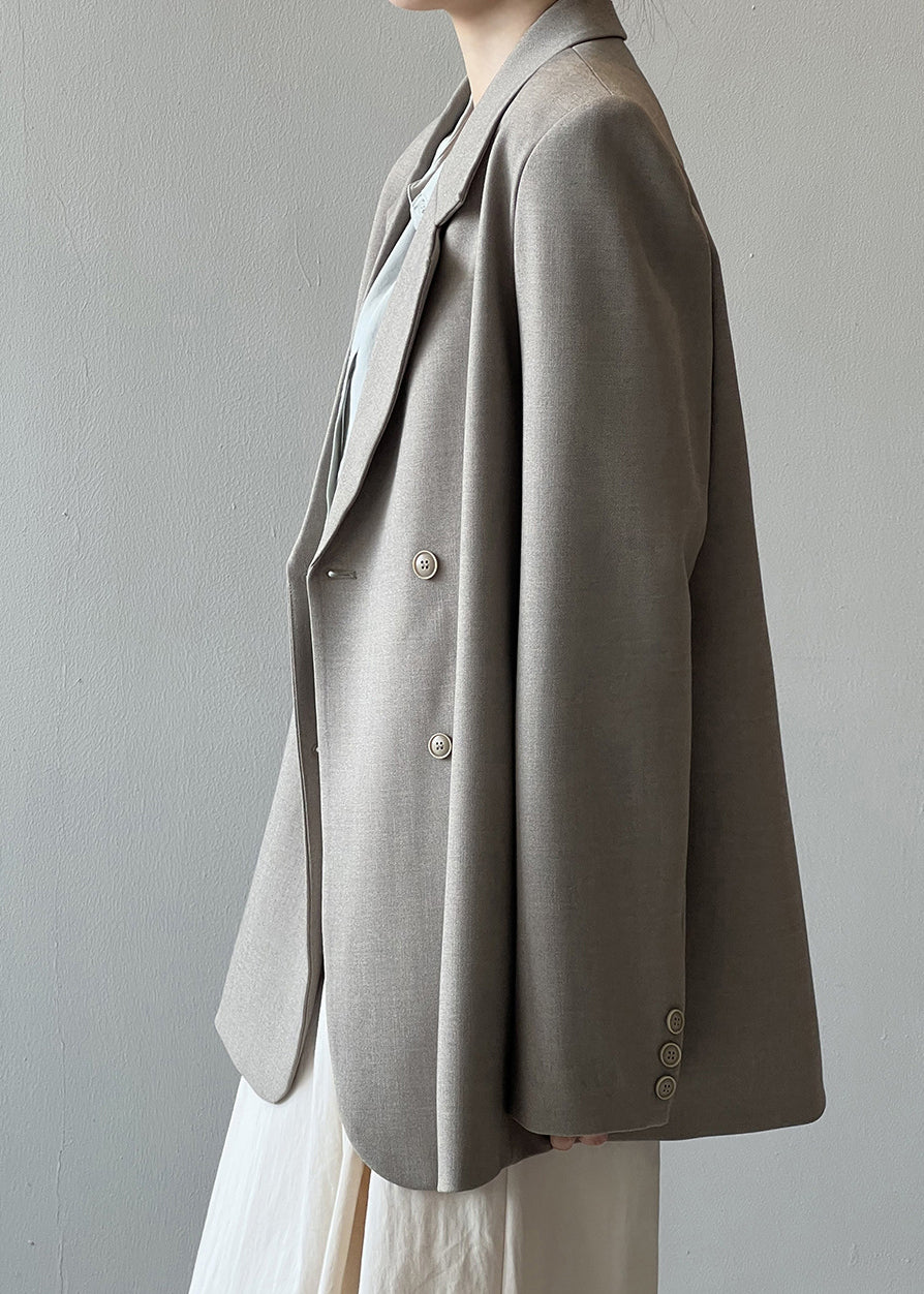 Manteau de costume italien gris café avec poches crantées automne WD012